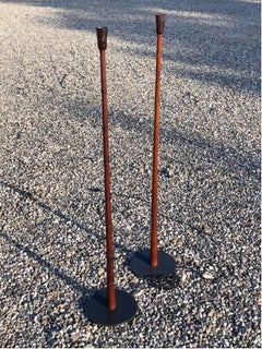 Pair of Danish midcentury modern teak floor lamps