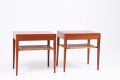 Paire de tables de nuit danoises du milieu du siècle en teck par Severin Hansen, années 1960