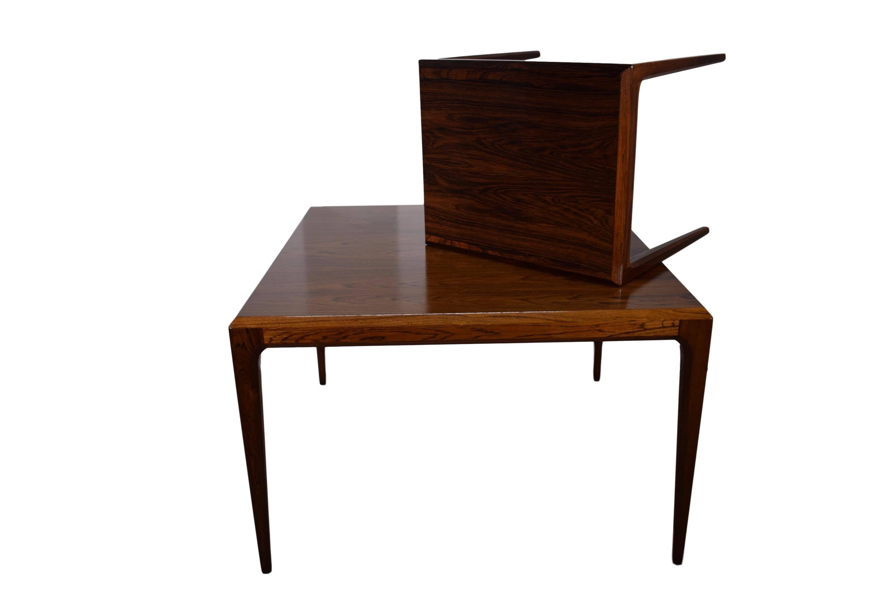 Pair of Danish Midcentury Rosewood Tables by Johannes Andersen, CFC Silkeborg In Good Condition For Sale In Denmark, DK