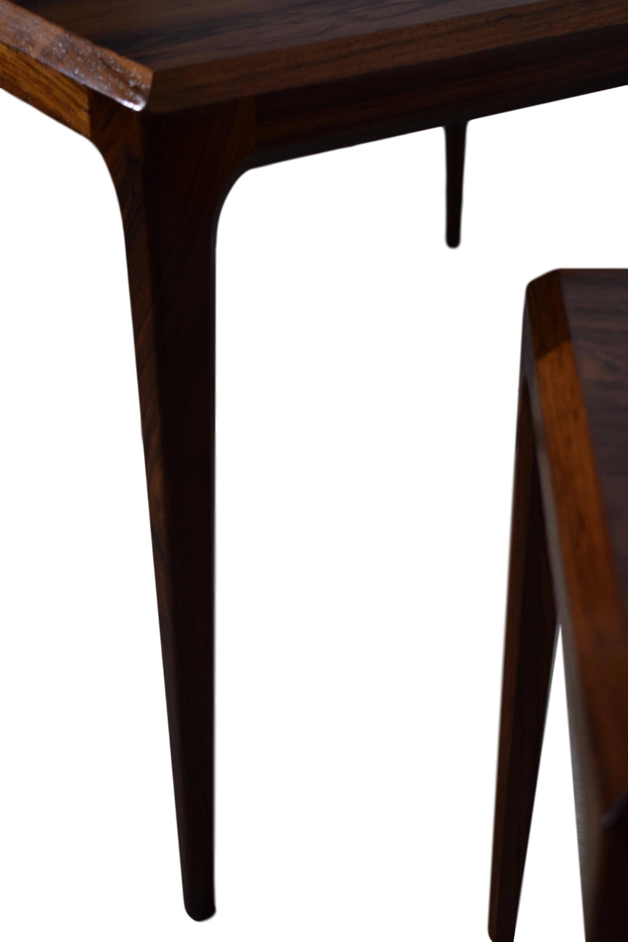 Pair of Danish Midcentury Rosewood Tables by Johannes Andersen, CFC Silkeborg For Sale 2