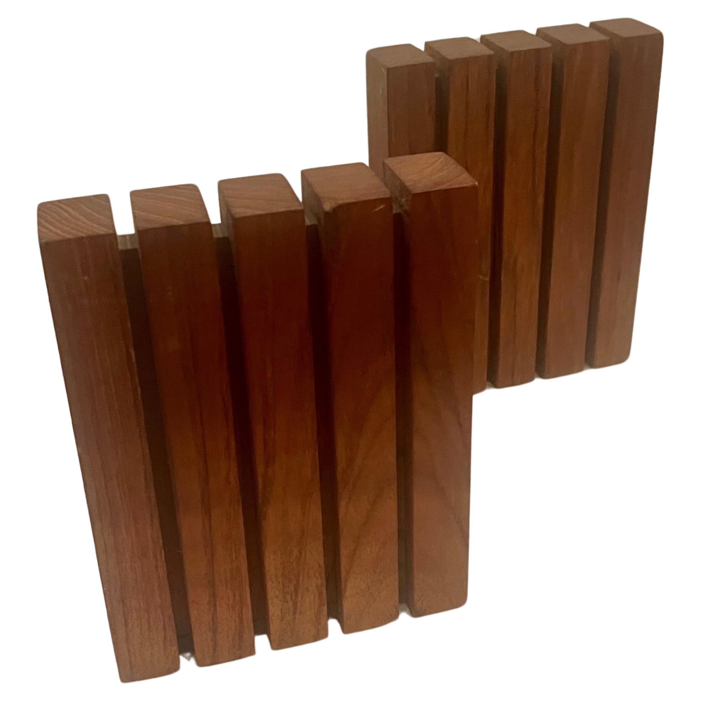 pair of solid teak bookends from Denmark. Designed in the style of Kai Kristiansen circa 1960's