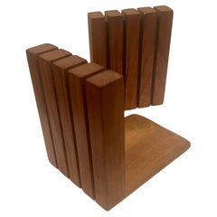 Pair of Danish Midcentury Solid Teak Bookends