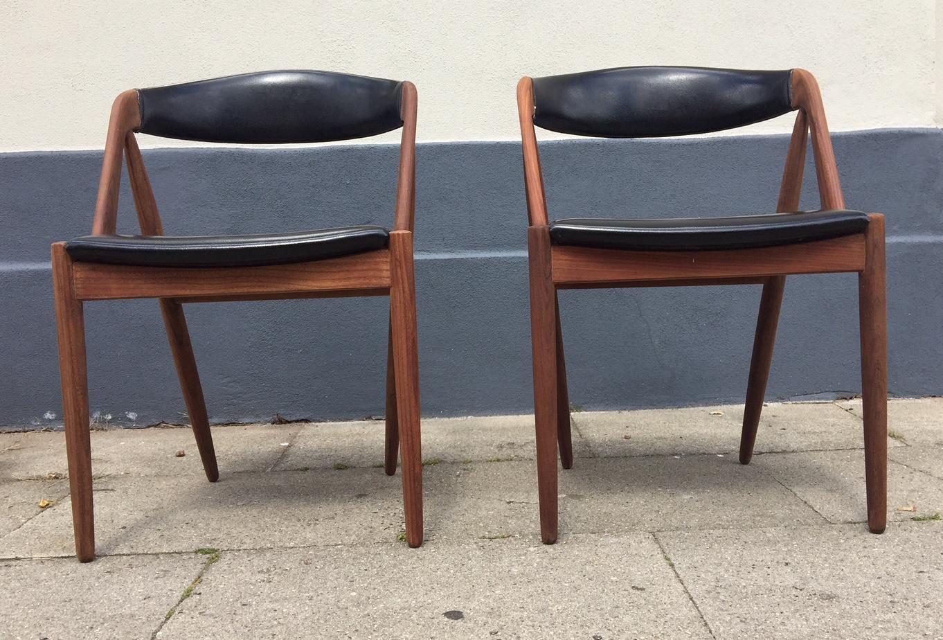 Mid-Century Modern Pair of Danish Midcentury Teak Chairs by Kai Kristiansen, 1960s