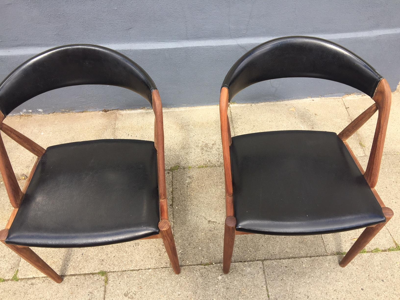 Pair of Danish Midcentury Teak Chairs by Kai Kristiansen, 1960s In Good Condition In Esbjerg, DK