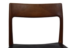 Pair of Danish Midcentury Teak Chairs by Niels O. Møller, Model 77, Leather