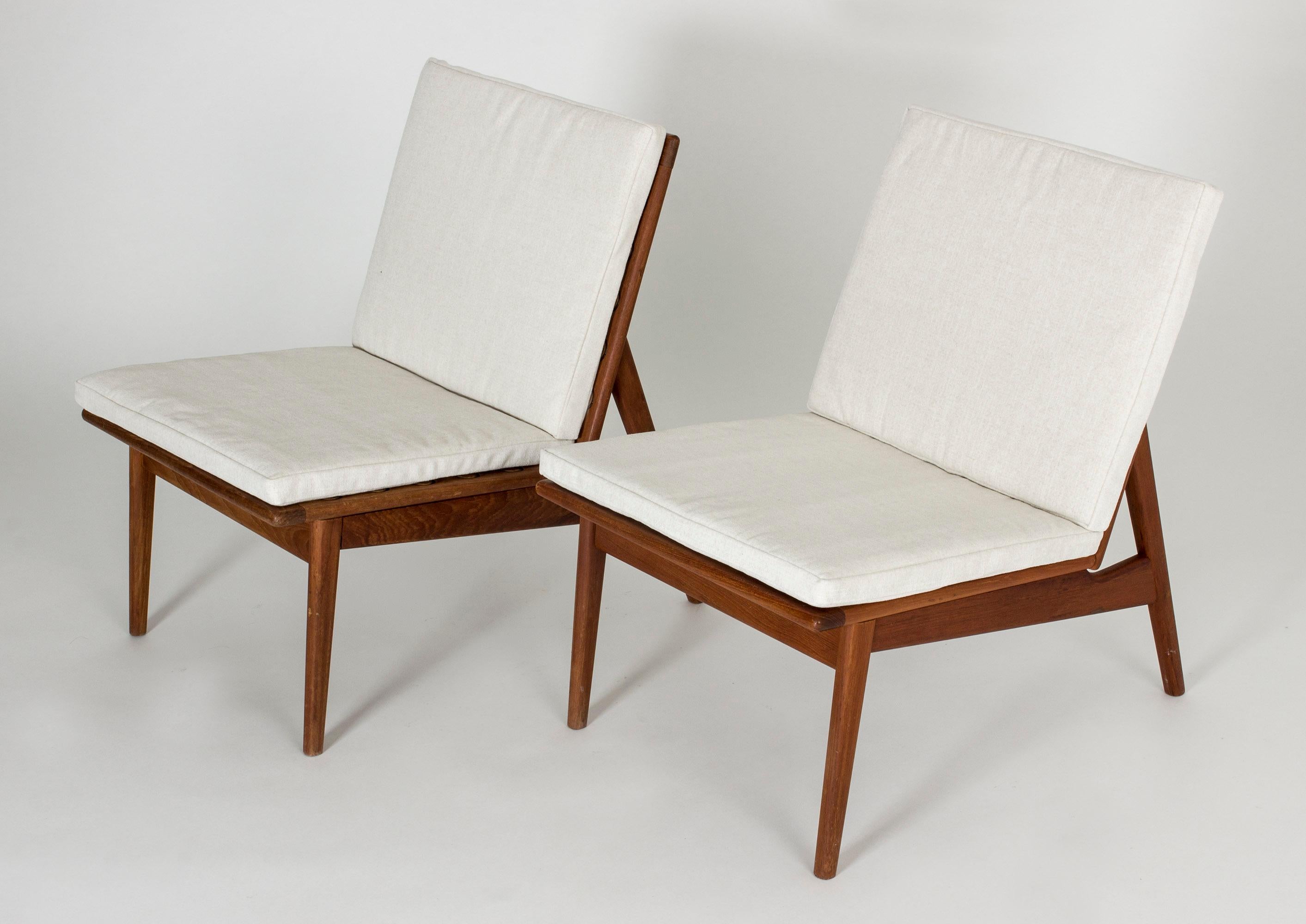 Mid-20th Century Pair of Danish Midcentury Teak Lounge Chairs