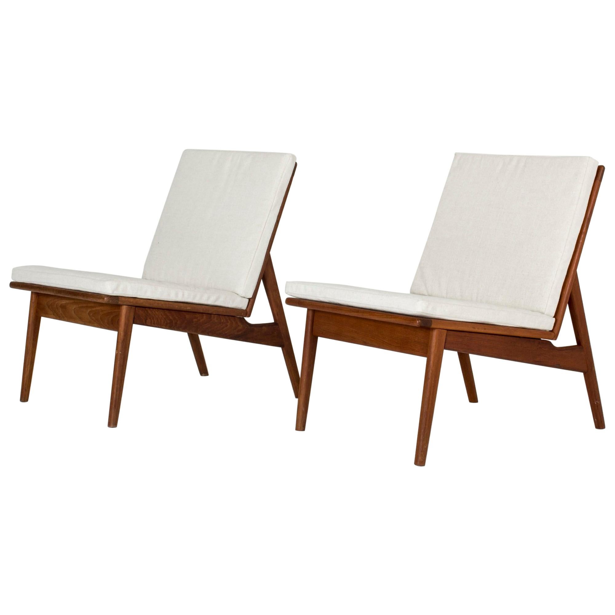 Pair of Danish Midcentury Teak Lounge Chairs