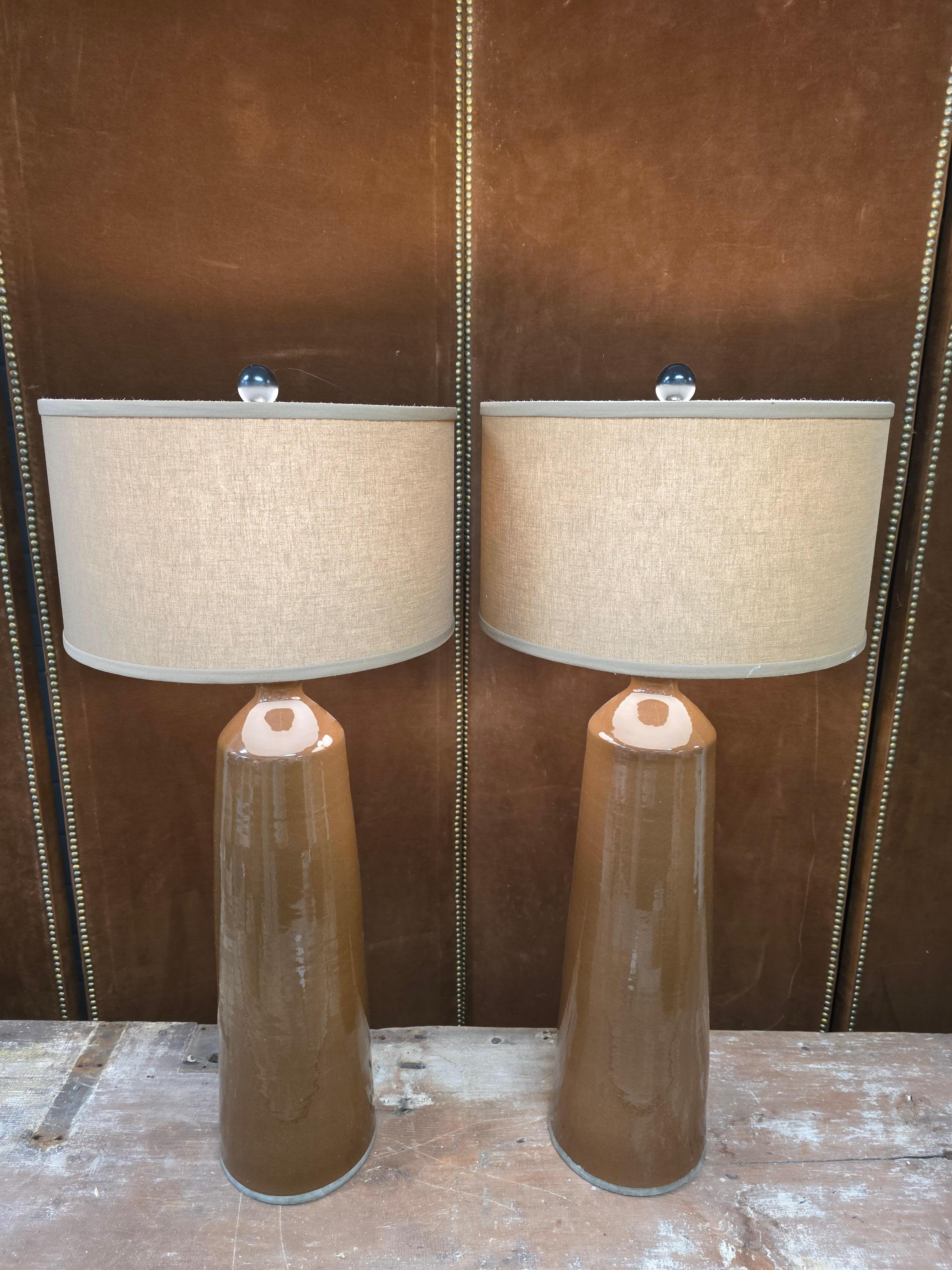 Pair of Danish mMd-Century Table Lamps. In Excellent Condition For Sale In Hudson, NY