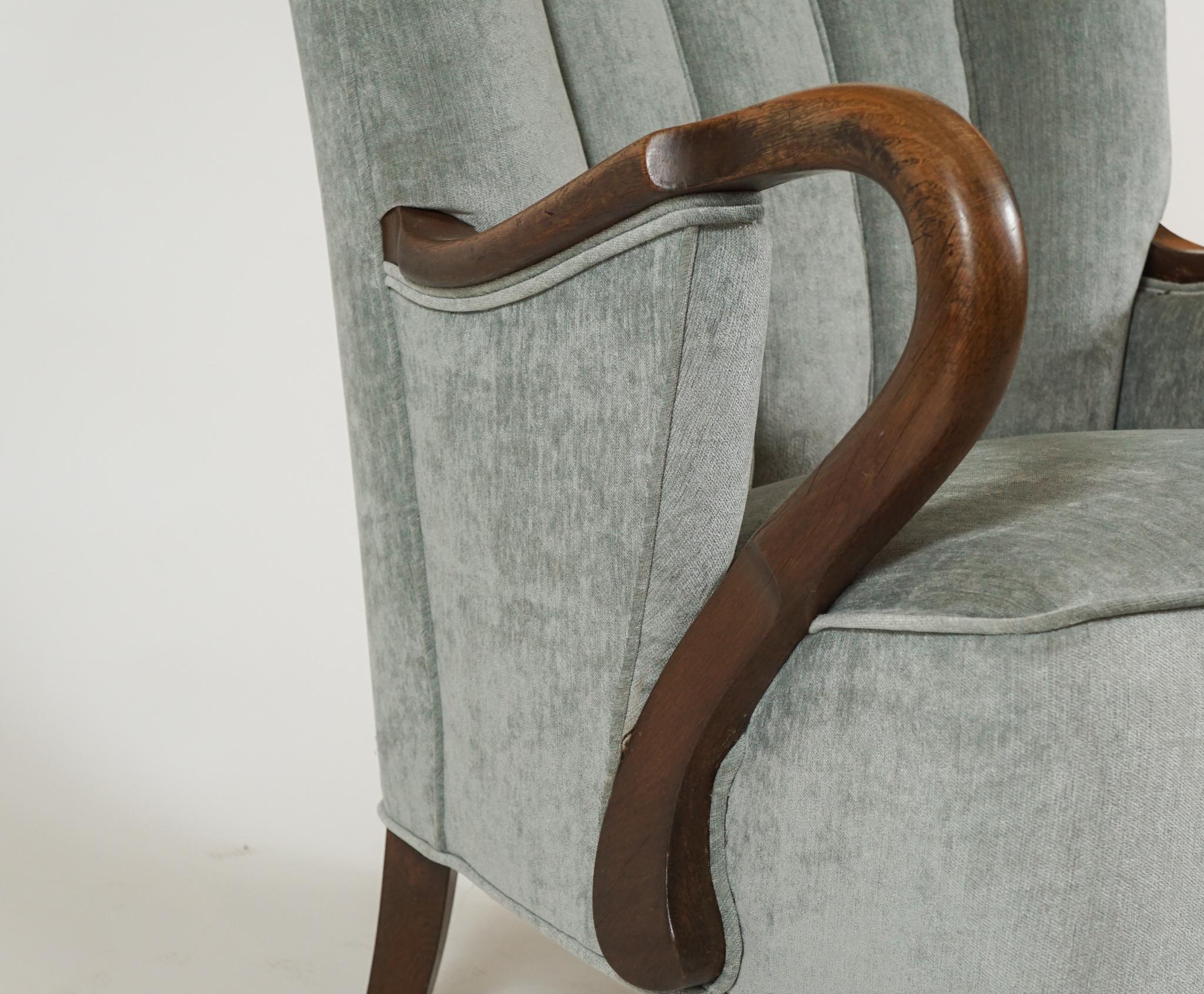 Oak Pair of Danish Modern 1940s Armchairs