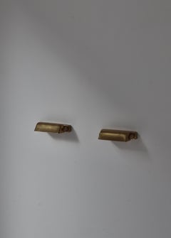 Pair of Danish Modern 1950s LYFA Wall Lamps in Patinated Brass