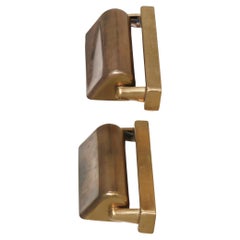 Pair of Danish Modern 1950s LYFA Wall Lamps in Patinated Brass