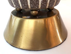 Pair of Danish Modern 1960s Brown Salt-Glazed Pottery Ovoid-form Lamps