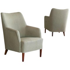 Pair of Danish Modern 1960s Kurt Ostervig Style Pair of Lounge Chairs
