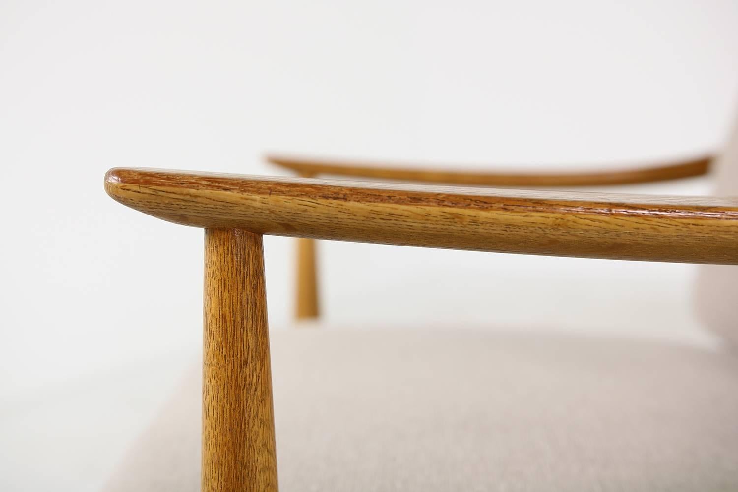 Pair of Danish Modern 1960s Oak Easy Chairs by Peter Hvidt Mod, FD 146 Teak 1