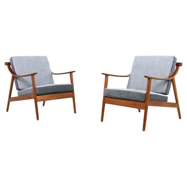 Pair of Danish Modern 1960s Teak Lounge Easy Chairs by Arne Hovmand Olsen For Sale