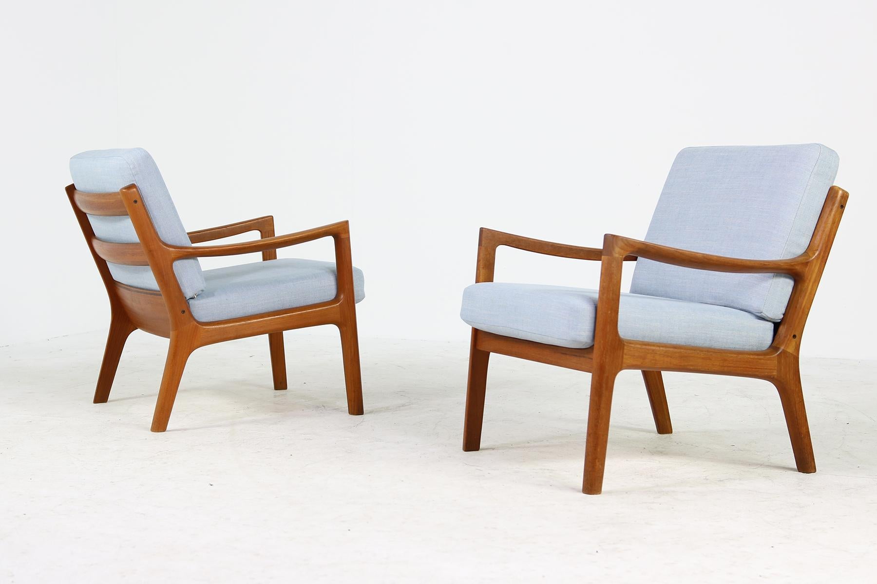 Pair of Danish Modern 1960s Teak Lounge Easy Chairs by Ole Wanscher, Denmark In Good Condition In Hamminkeln, DE