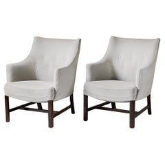 Pair of Danish Modern Armchairs by Frits Henningsen, Denmark, 1940s