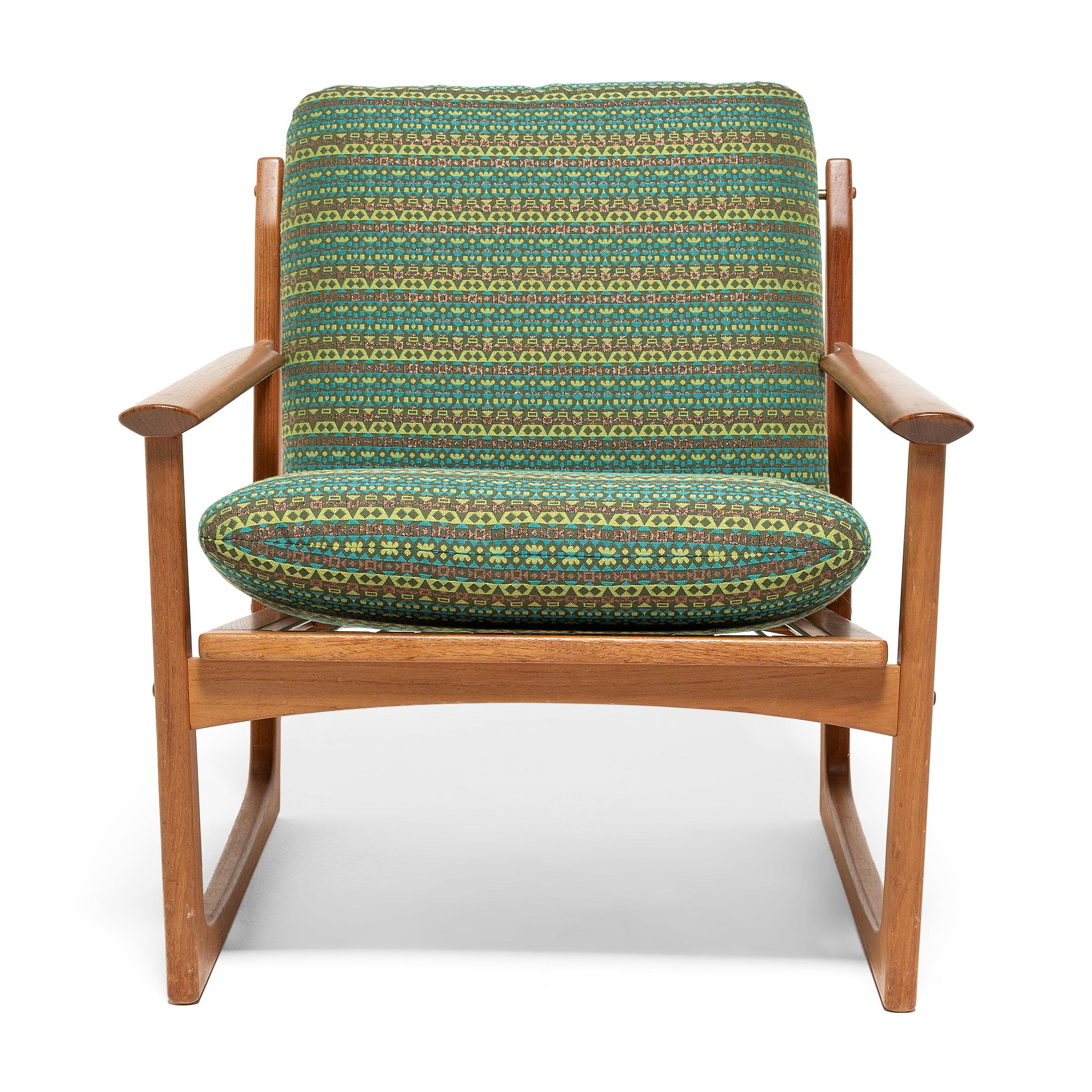 Scandinave moderne Paire de fauteuils danois modernes à dossier en rotin par Hans Olsen, vers 1960 en vente