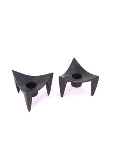 Pair of Danish Modern Cast Metal Candleholders Designed by Quistgaard for Dansk