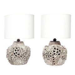 Pair of Danish Modern Ceramic Lamps by Bodil Marie Nielsen