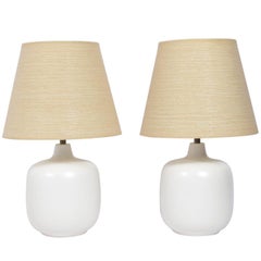 Pair of Danish Modern Ceramic Lamps by Lotte and Gunnar Bostlund