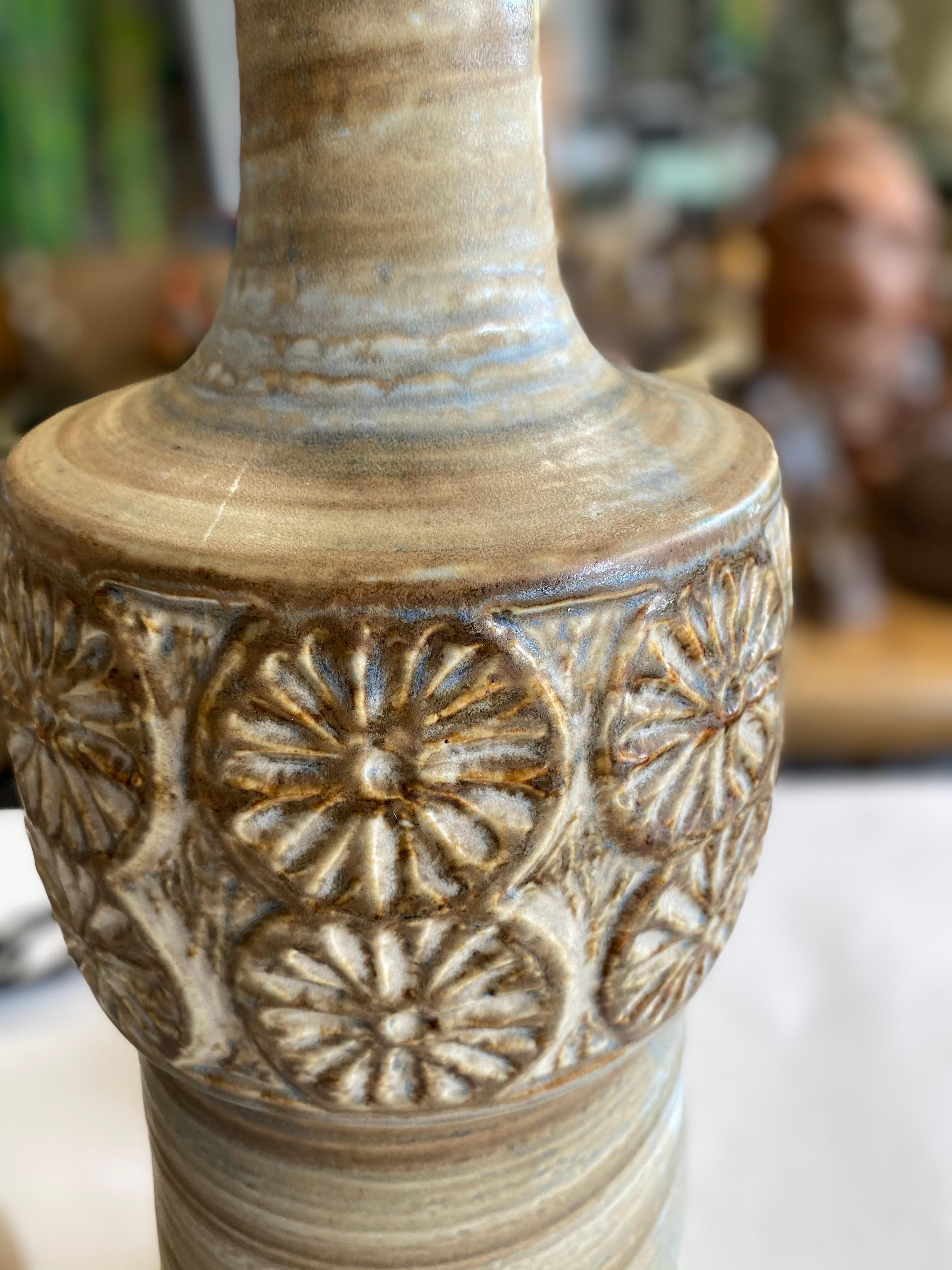 Stoneware Pair of Danish Modern Ceramic Lamps by Soholm