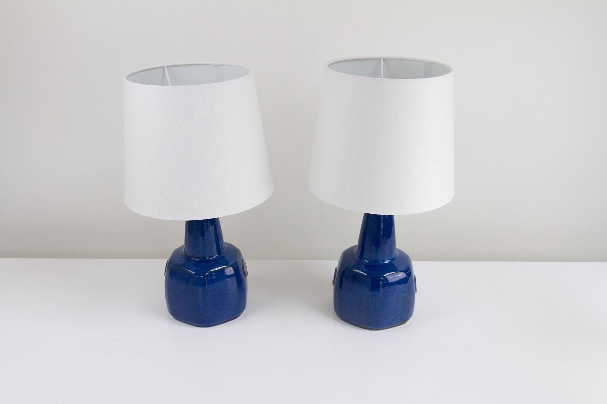 Pair of Danish Modern Ceramic Table Lamps by Einar Johansen for Søholm, 1960s 5