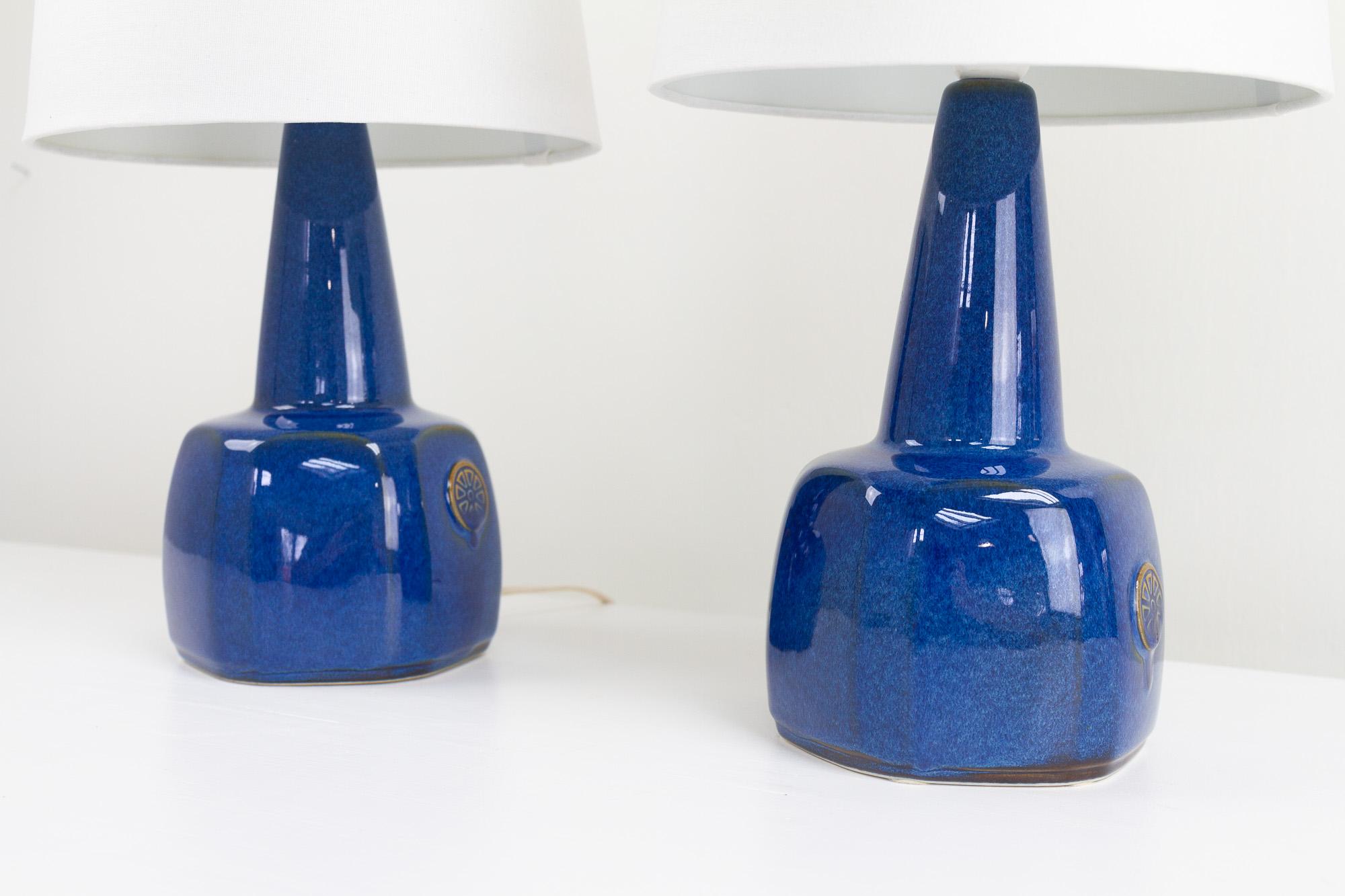 Pair of Danish Modern Ceramic Table Lamps by Einar Johansen for Søholm, 1960s 7
