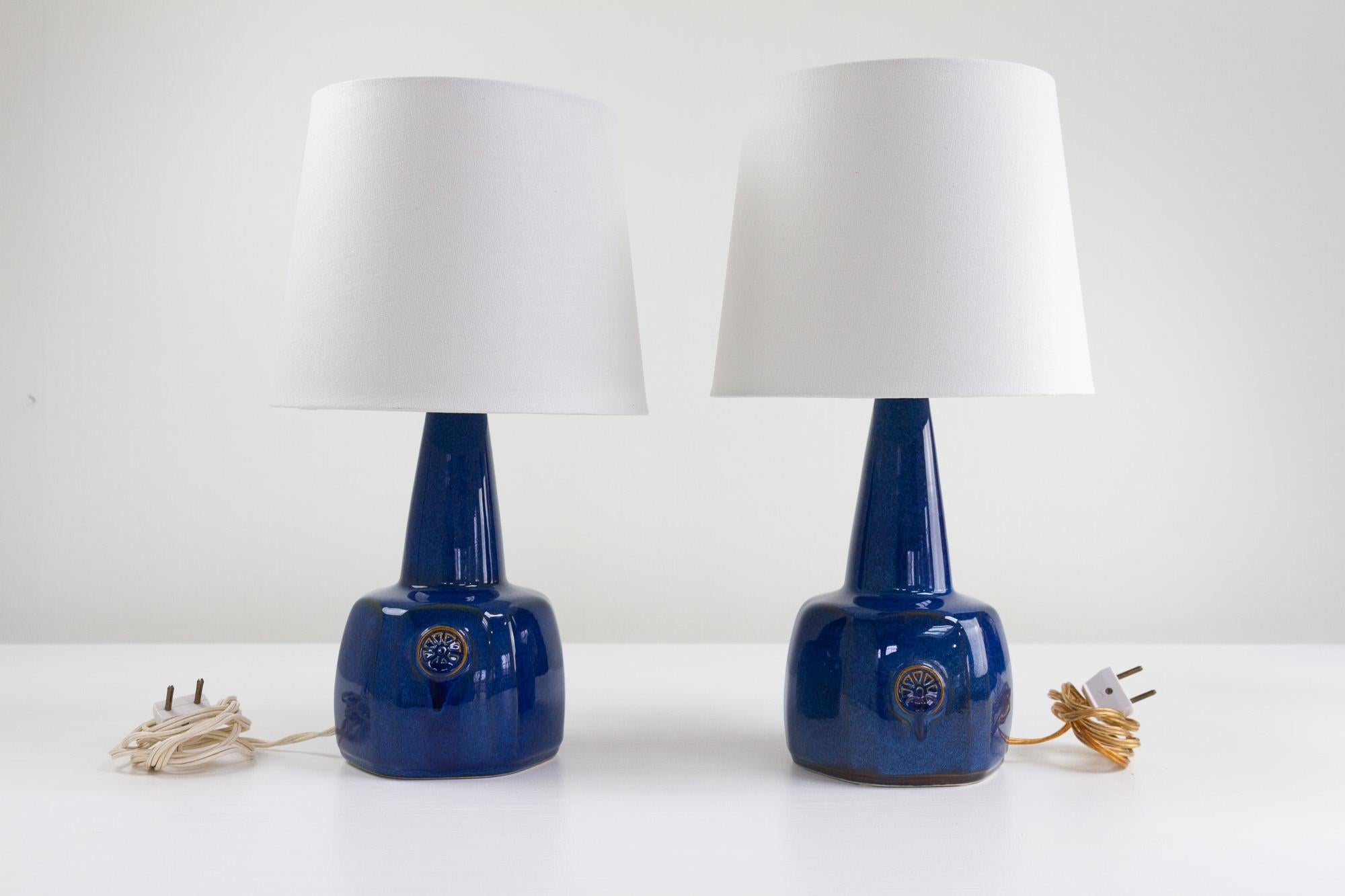 Pair of Danish Modern Ceramic Table Lamps by Einar Johansen for Søholm, 1960s 9
