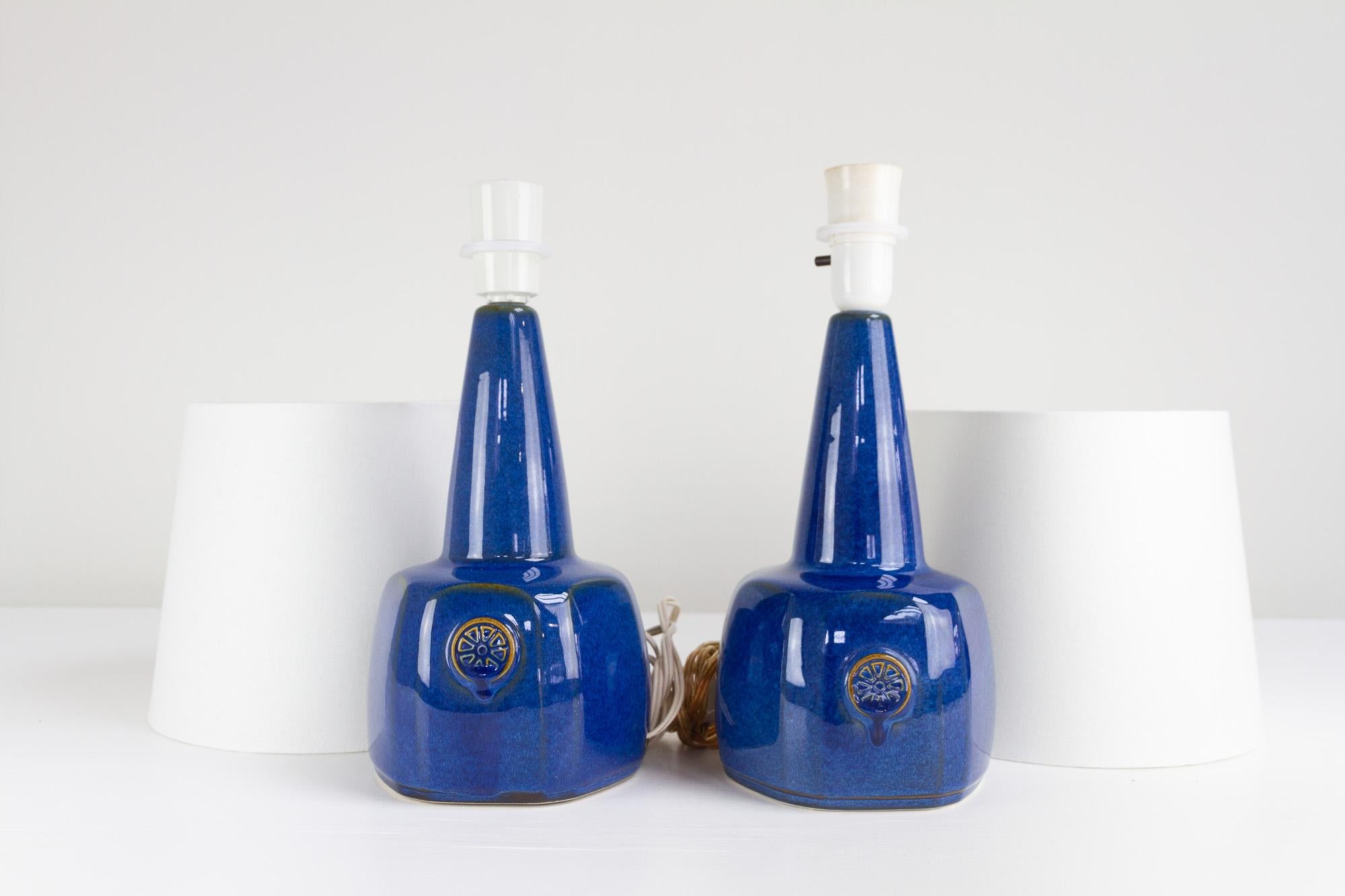 Pair of Danish Modern Ceramic Table Lamps by Einar Johansen for Søholm, 1960s 13