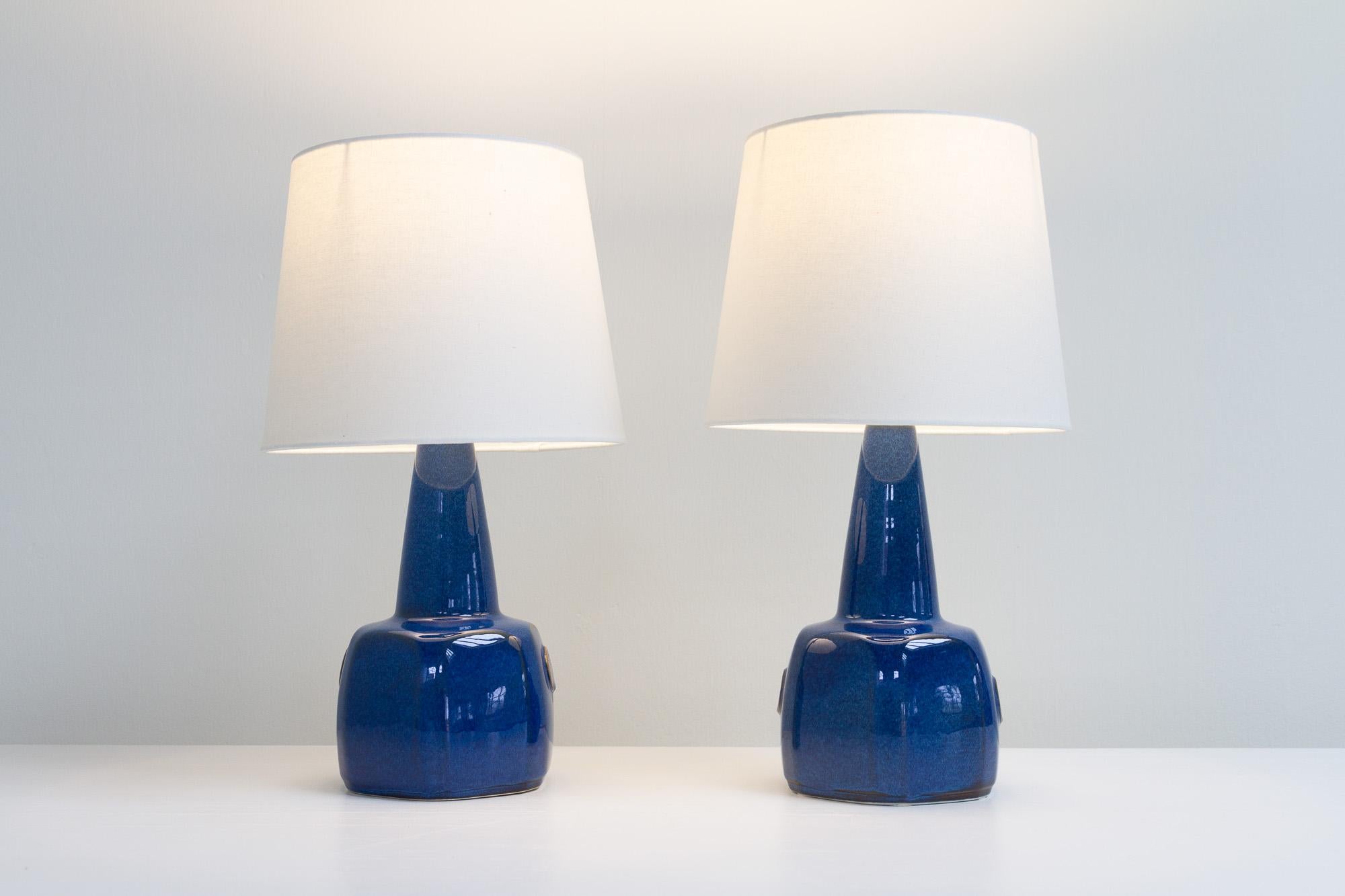 Scandinavian Modern Pair of Danish Modern Ceramic Table Lamps by Einar Johansen for Søholm, 1960s