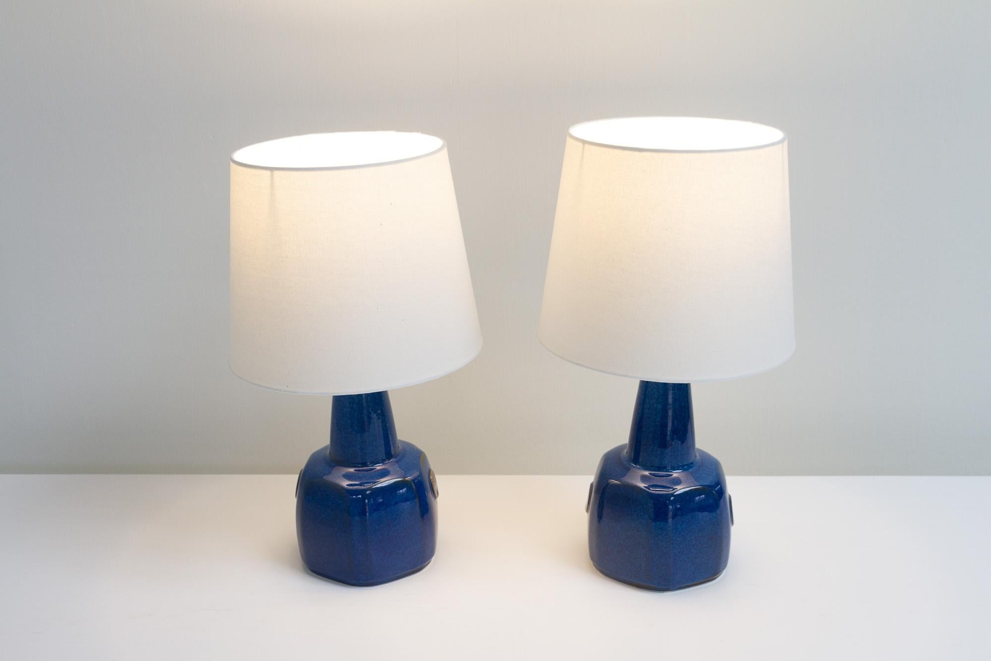 Pair of Danish Modern Ceramic Table Lamps by Einar Johansen for Søholm, 1960s In Good Condition In Asaa, DK