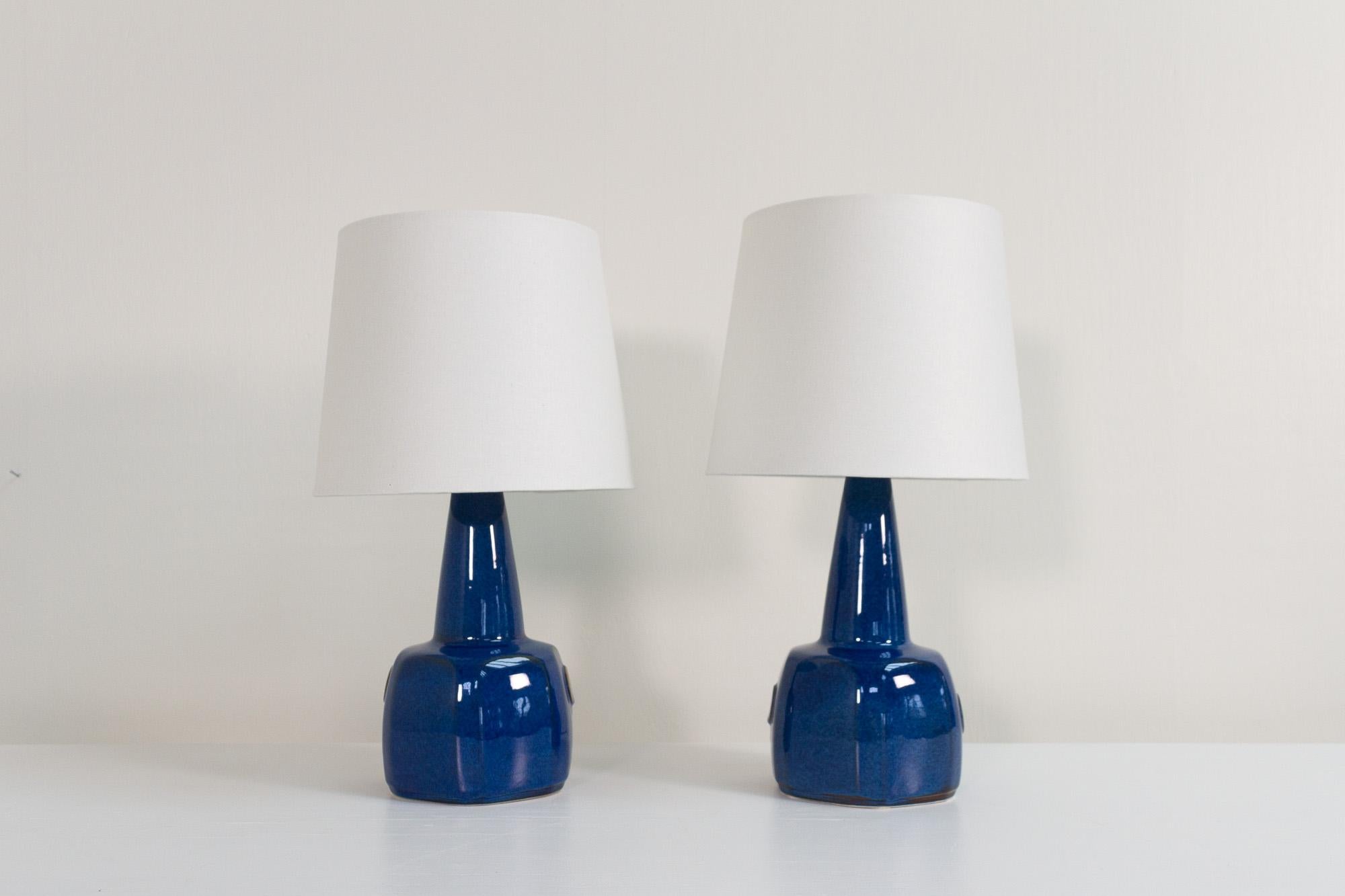 Mid-20th Century Pair of Danish Modern Ceramic Table Lamps by Einar Johansen for Søholm, 1960s