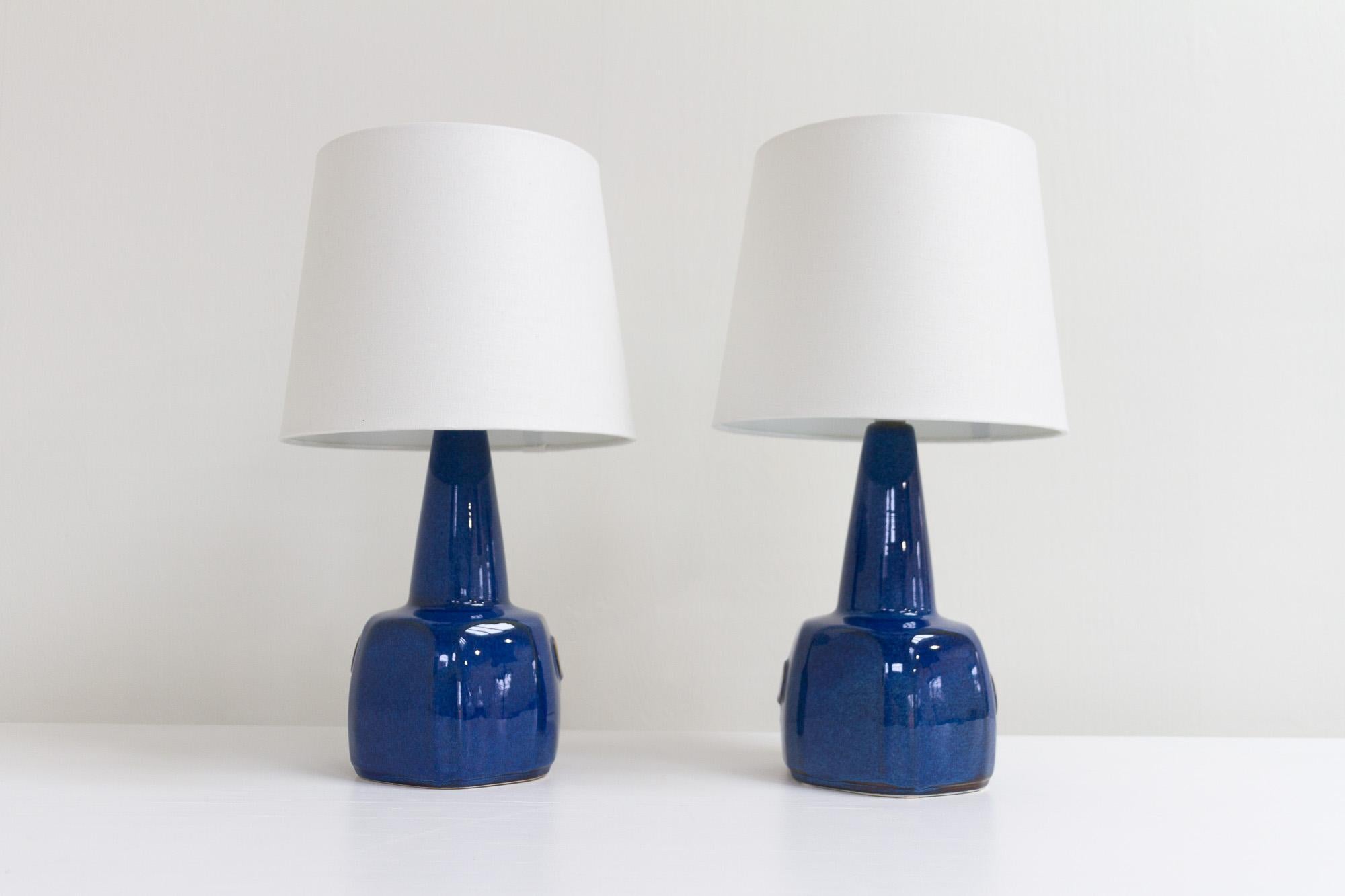Pair of Danish Modern Ceramic Table Lamps by Einar Johansen for Søholm, 1960s 1