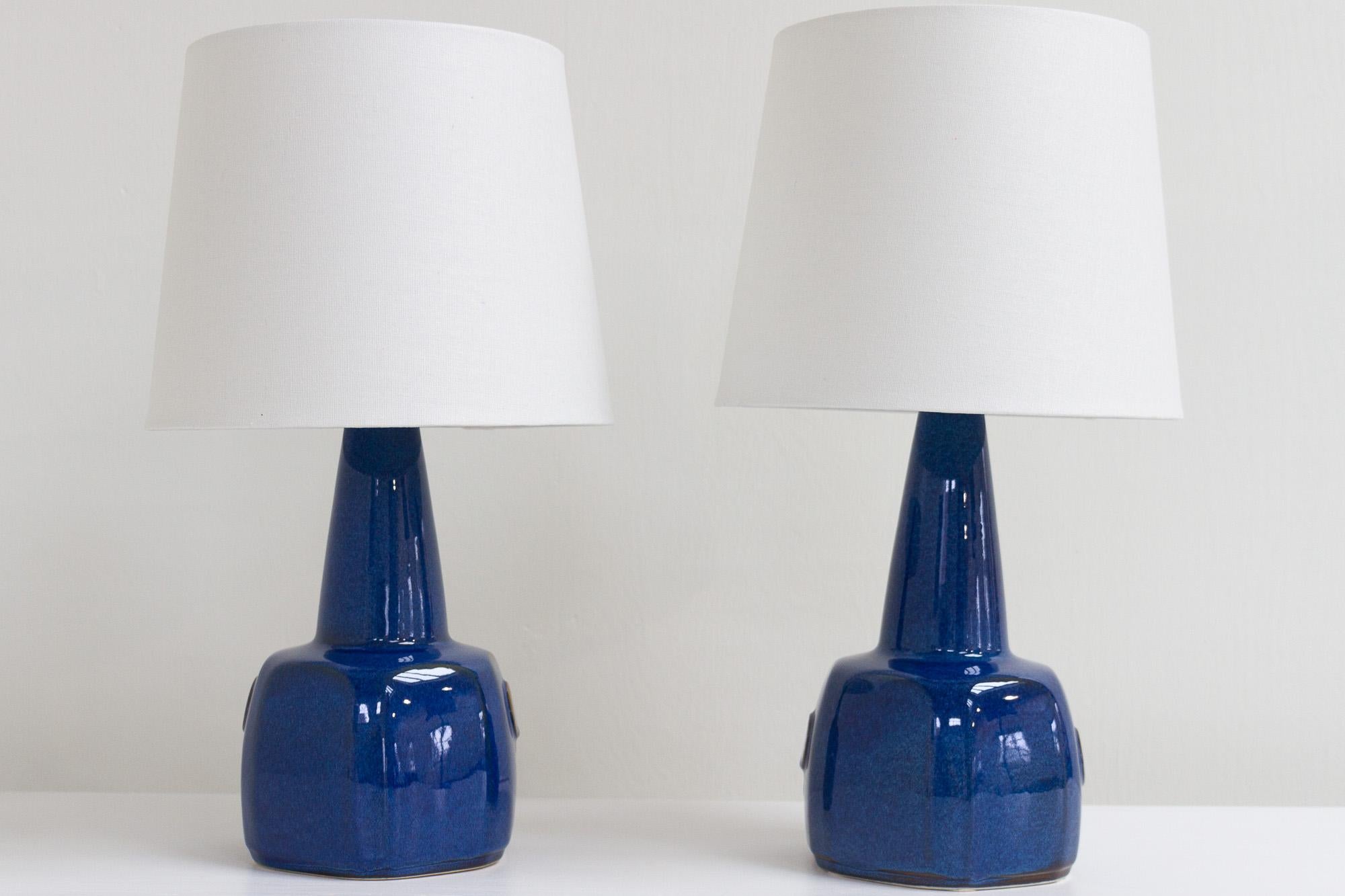 Pair of Danish Modern Ceramic Table Lamps by Einar Johansen for Søholm, 1960s 2