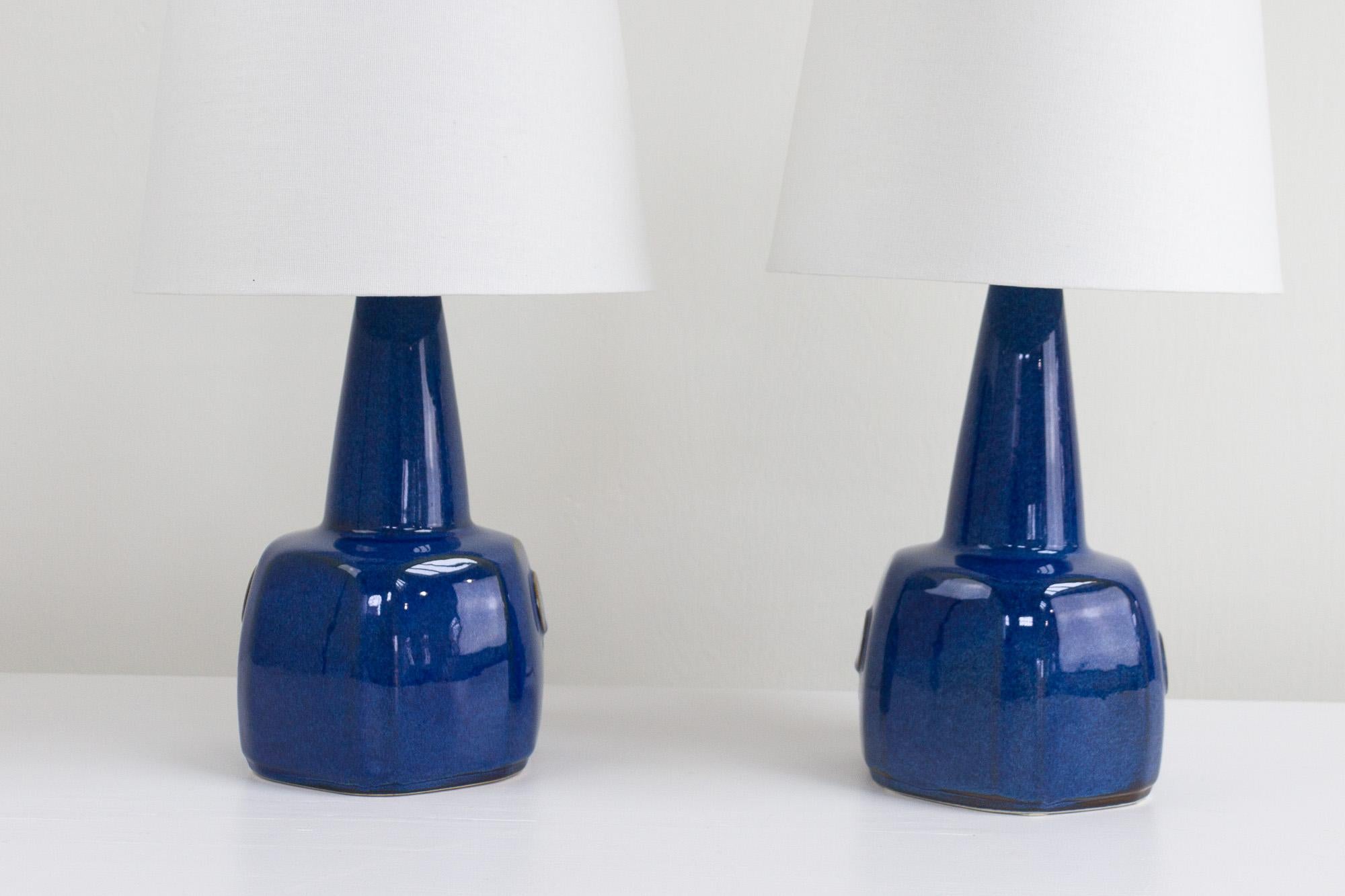 Pair of Danish Modern Ceramic Table Lamps by Einar Johansen for Søholm, 1960s 3