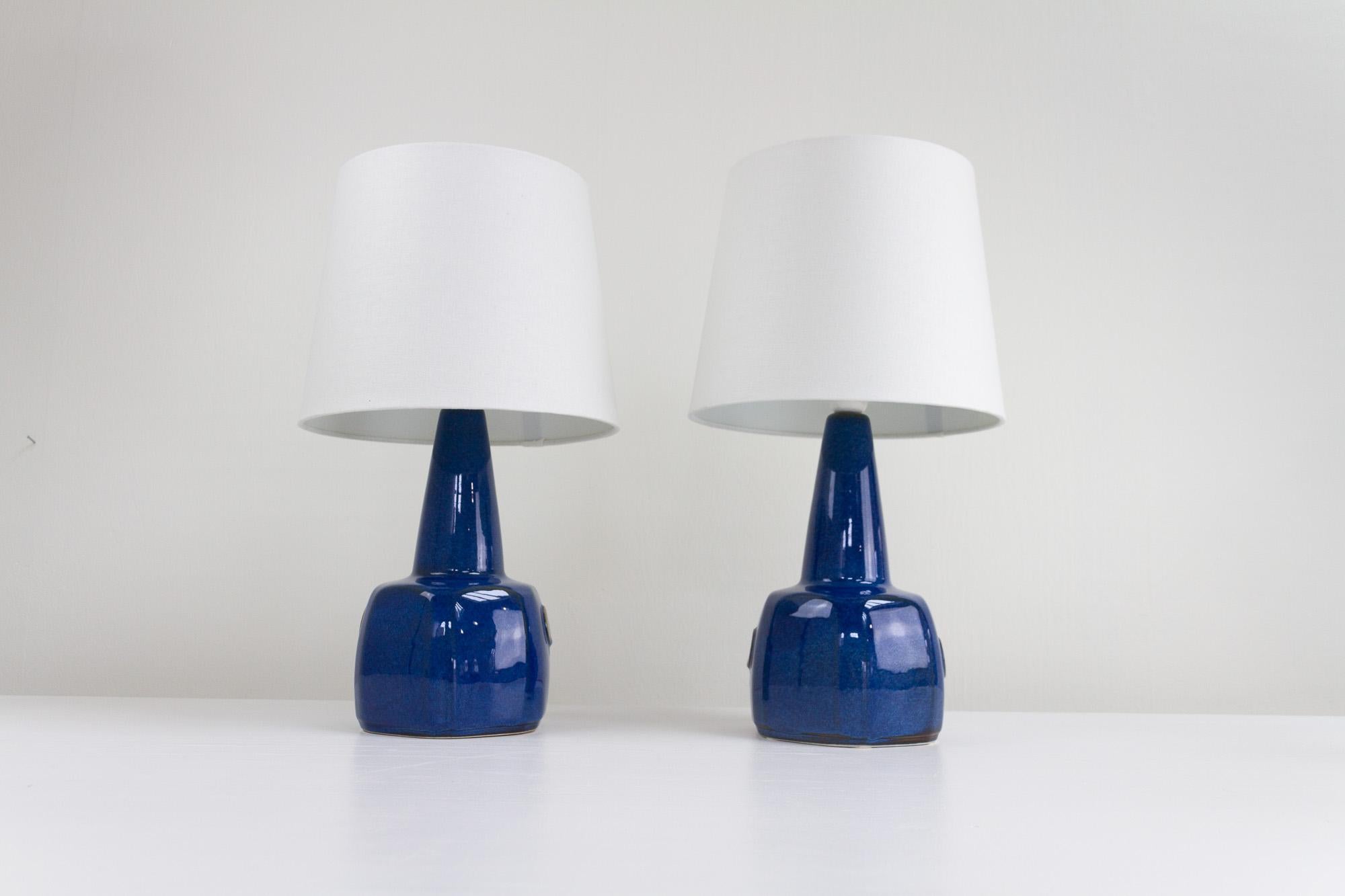 Pair of Danish Modern Ceramic Table Lamps by Einar Johansen for Søholm, 1960s 4