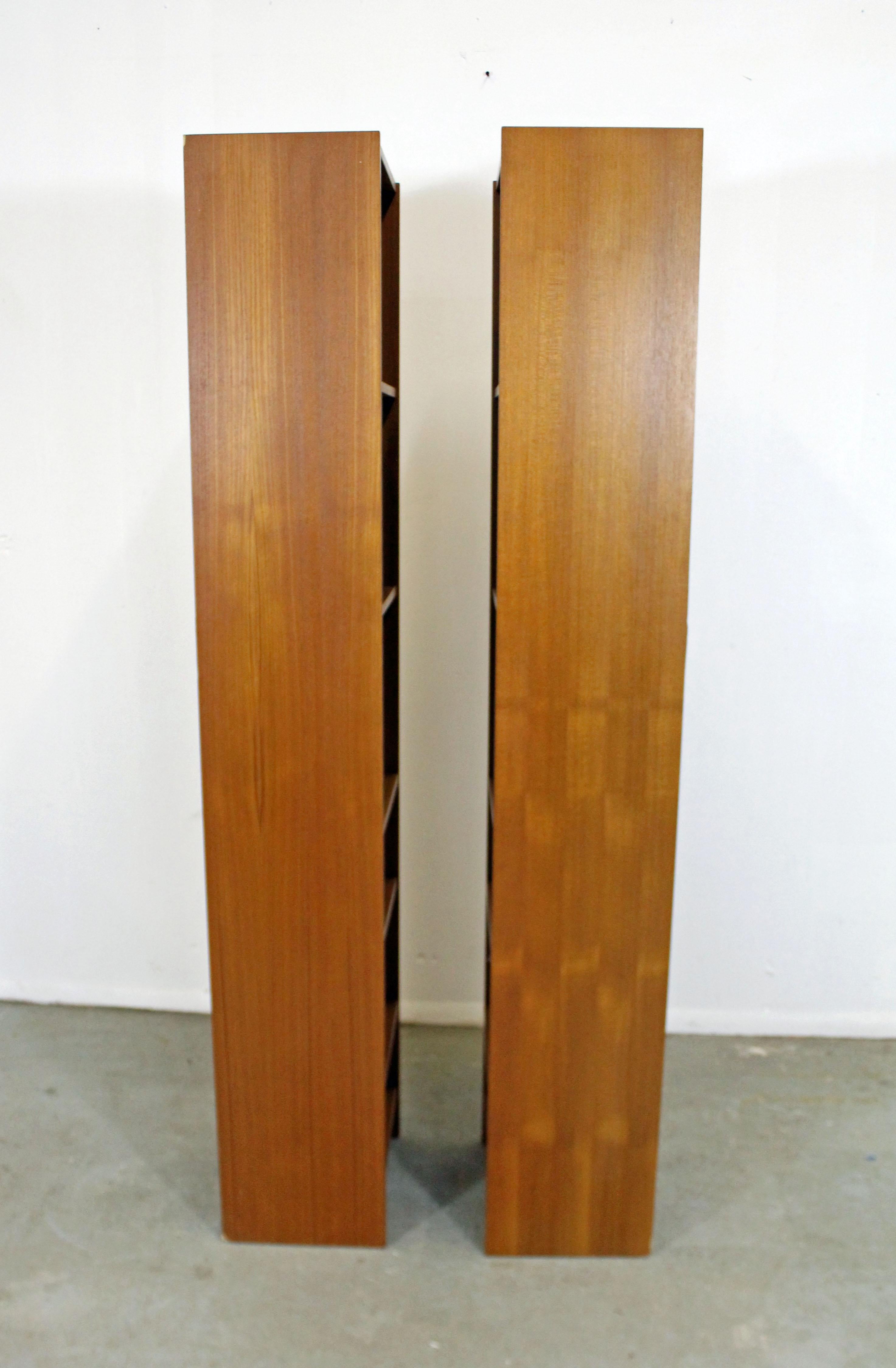 20th Century Pair of Danish Modern Domino Mobler Teak Bookcases