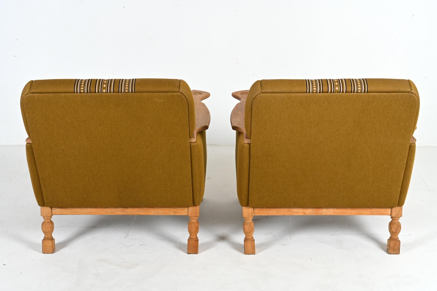 Pair of Danish Modern Easy Chairs in White Oak, Attributed to Henning Kjærnulf For Sale 7