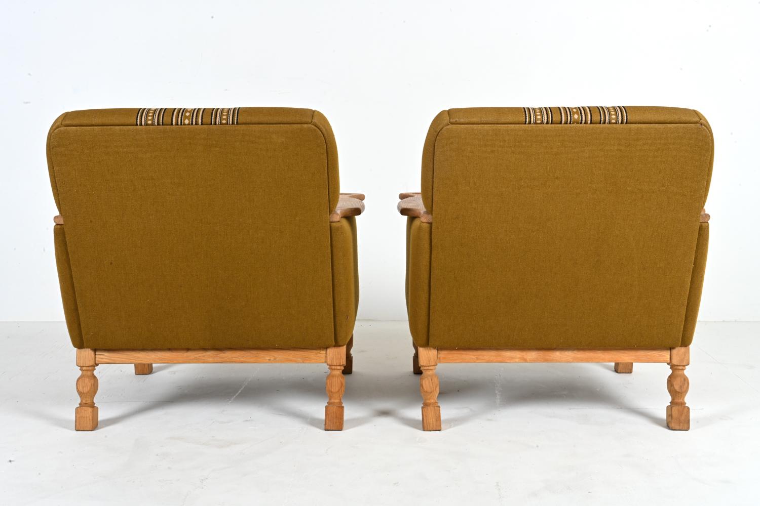 Pair of Danish Modern Easy Chairs in White Oak, Attributed to Henning Kjærnulf For Sale 8