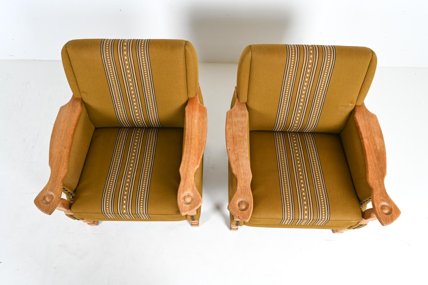 20th Century Pair of Danish Modern Easy Chairs in White Oak, Attributed to Henning Kjærnulf For Sale