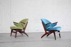 Carl Edward Matthes Pair of Danish Modern Easy Lounge Chair, 1960s