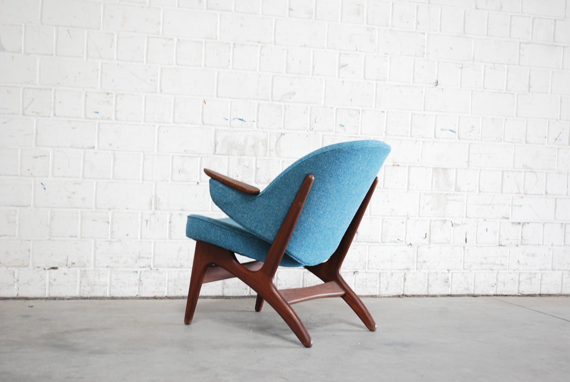 Carl Edward Matthes Modernes Dänisches Sessel ohne Armlehne, 1960er Jahre, Paar (Stoff) im Angebot