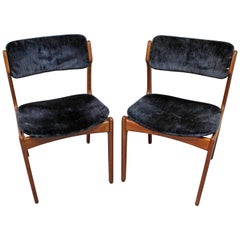 Paire de fauteuils modernes danois Erik Buch pour O.D. Chaises de salle à manger en teck Møbler