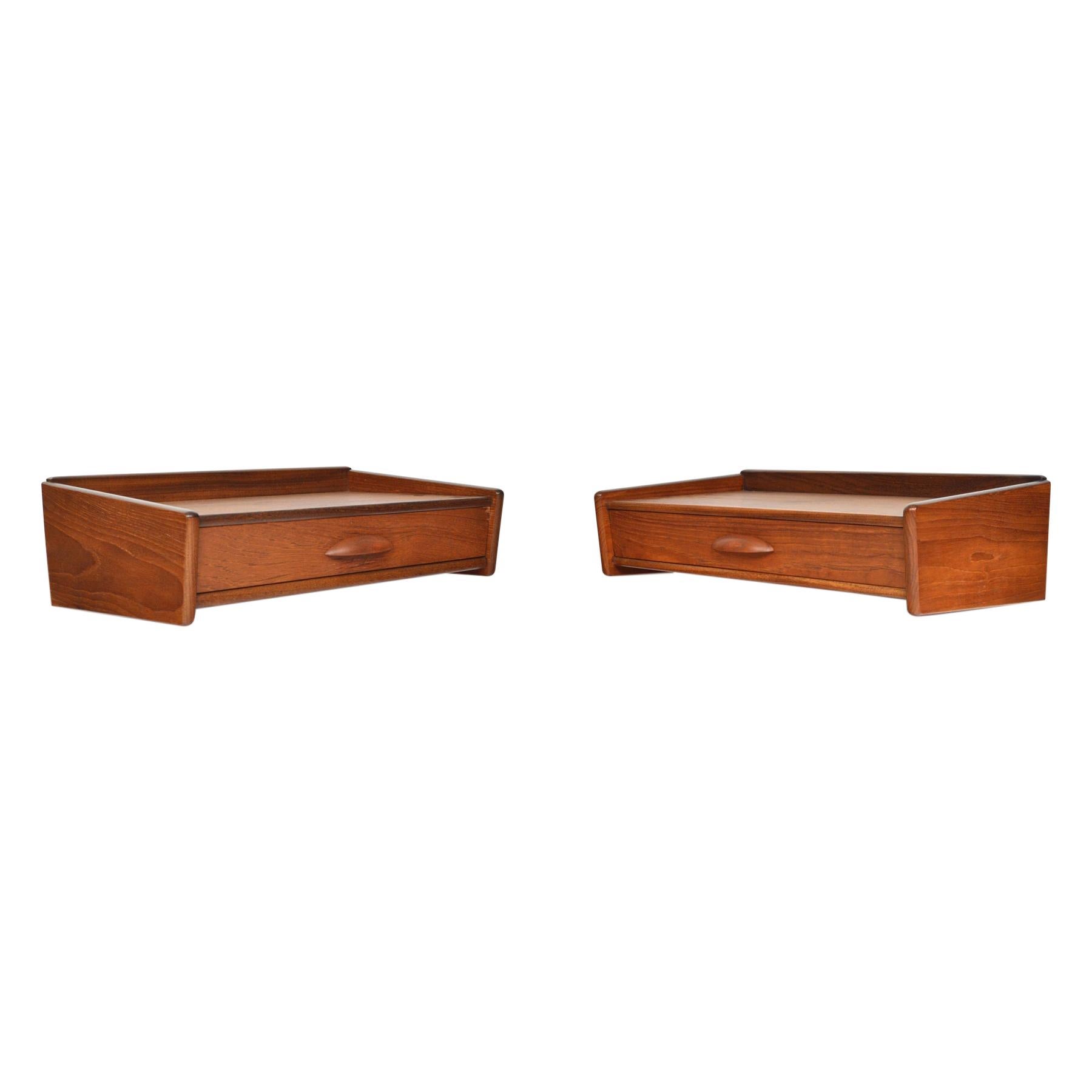 Pair of Danish Modern Floating Wall Nightstands by Svend Madsen