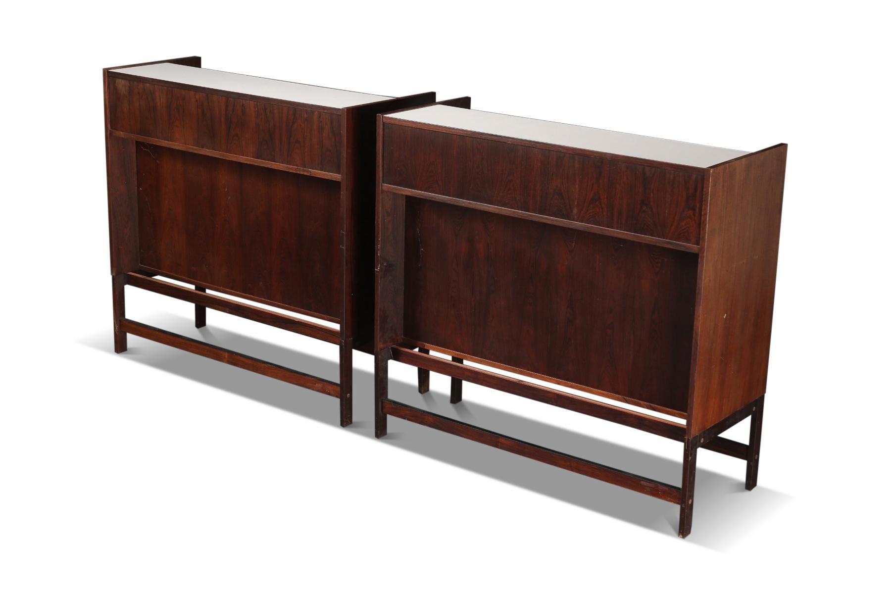 Pair Of Danish Modern Freestanding Cocktail Bars In Rosewood For Sale 3