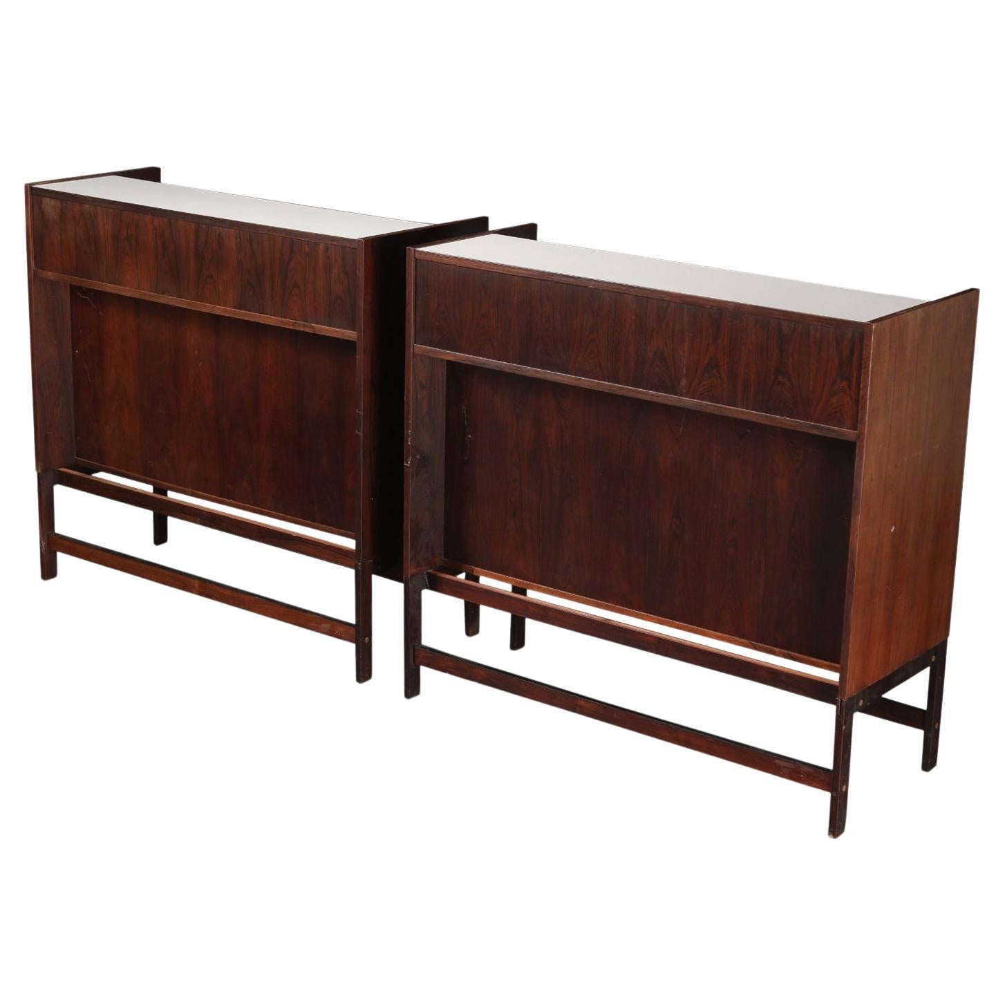Pair Of Danish Modern Freestanding Cocktail Bars In Rosewood For Sale