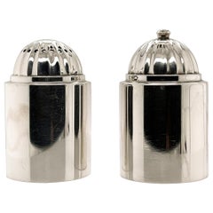 Vintage Pair of Danish Modern Georg Jensen Sterling Silver Salt and Pepper Shakers # 627