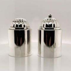 Pair of Danish Modern Georg Jensen Sterling Silver Salt and Pepper Shakers # 627