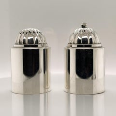Pair of Danish Modern Georg Jensen Sterling Silver Salt & Pepper Shakers # 627